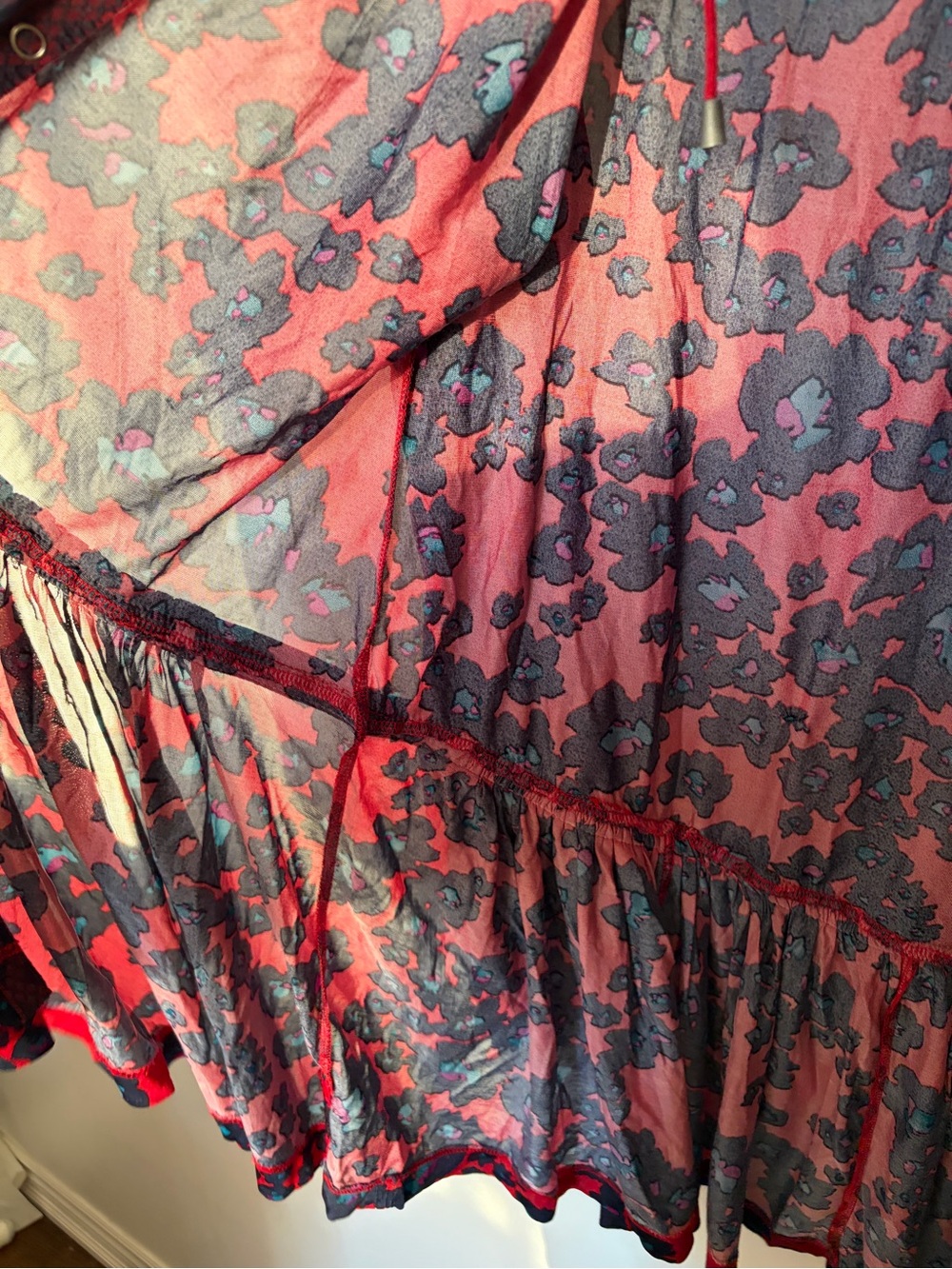 FREE PEOPLE LOVE LETTER Oversized Flowy Floral Snap Down Tunic Top Dress XS - Picture 15 of 16